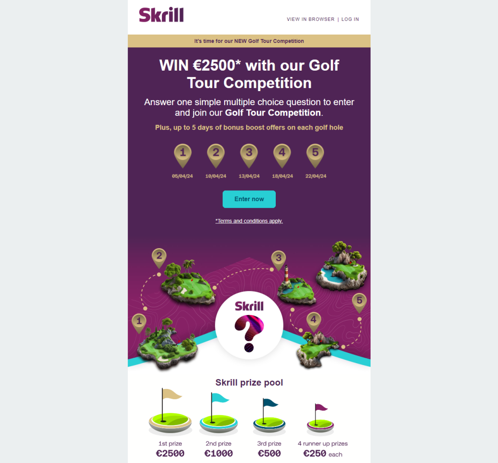 Email gamification example