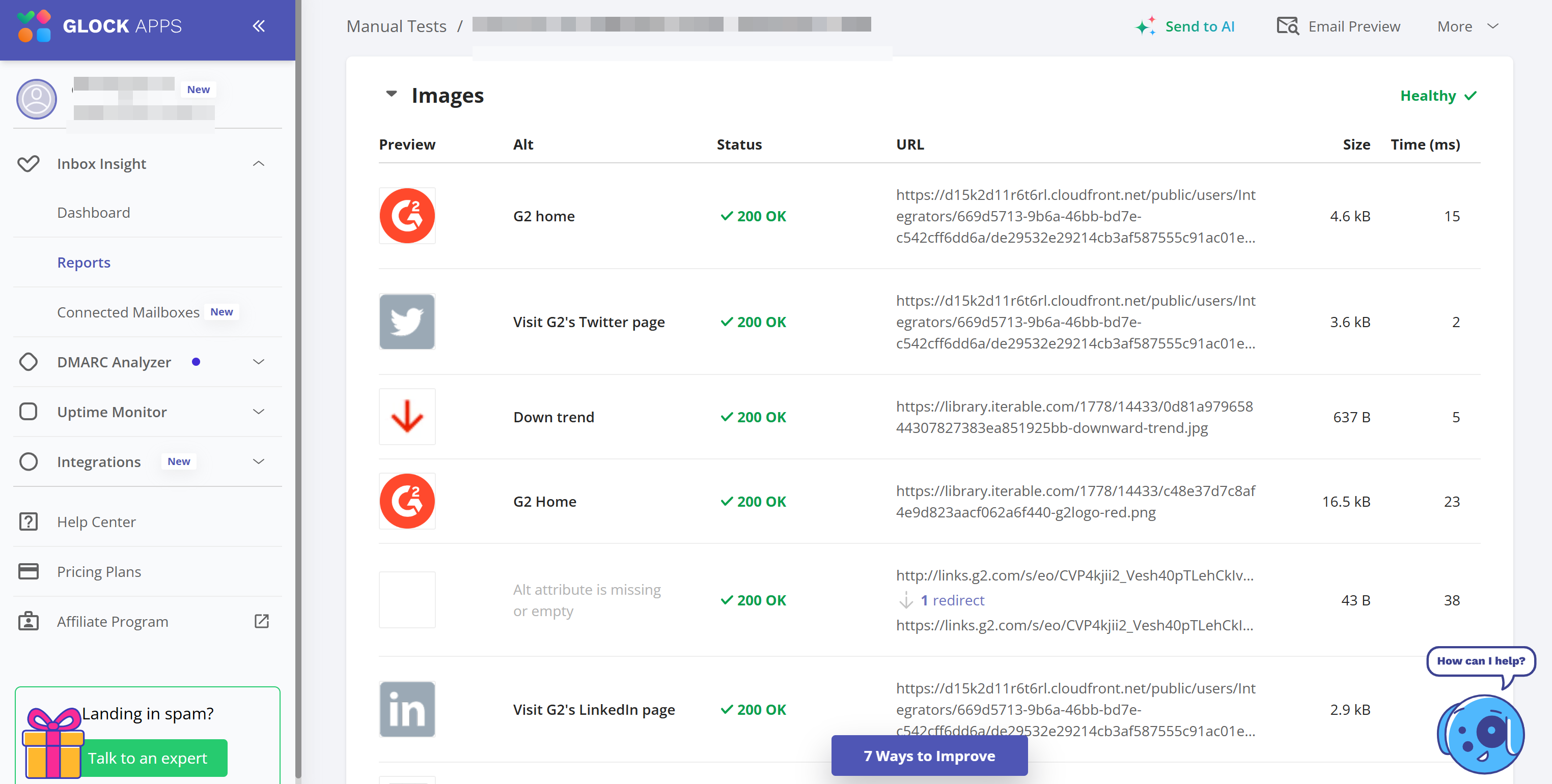 GlockApps Content Analysis: Images